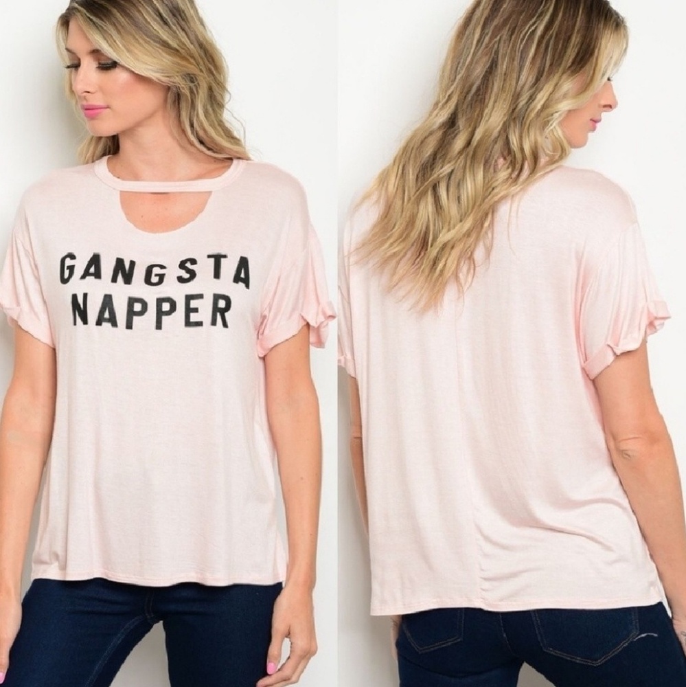 NWT Gangsta Napper cutout tees